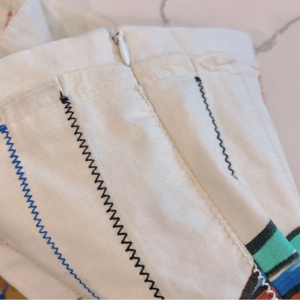 ZARA Printed Pleated Midi Skirt Colorful Abstract Painting Medium, NWOT - Picture 8 of 12